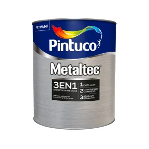 pintura de esmalte sintético metaltec 3 en 1 color blanco 1/4gl